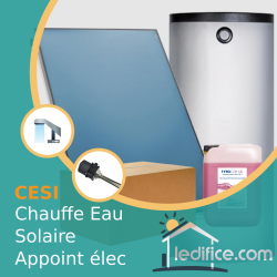 Chauffe-eau solaire 300 litres avec 2 capteurs solaires plan haute performance FK200 soit 4,68m² + ballon solaire simple registre S300